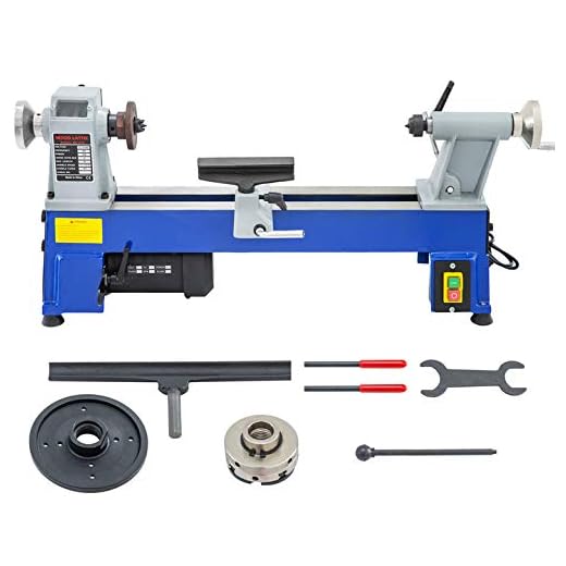 Mophorn 10 x 18 Inch Variable Speed Benchtop Mini Wood Lathe & Variable Speed 500-3200RPM & Rubber Feet (10 x 18 Inch)