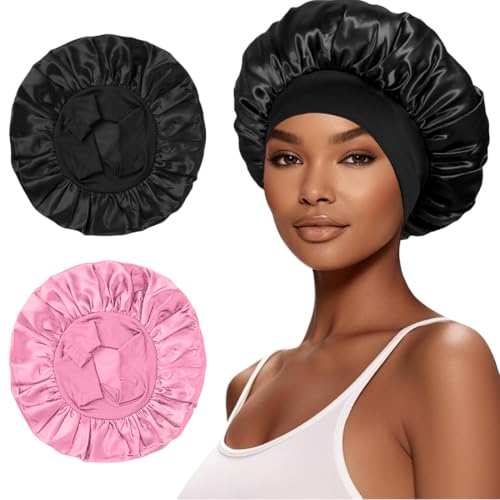2 Piezas Gorro de seda Pañuelo de Seda, Seda Pelo Dormir Gorro para Mechas, Pañuelo de...