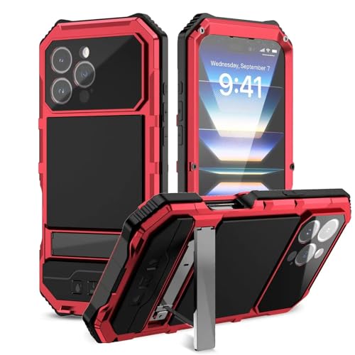 Coque iPhone 16 Pro Max rouge antichoc qui protège l'écran cassé