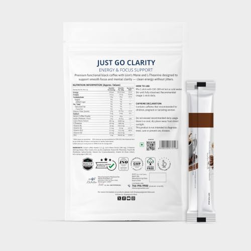 Image of Just Go Nutrition Clarity Functional Instant Coffee | 3g Sticks