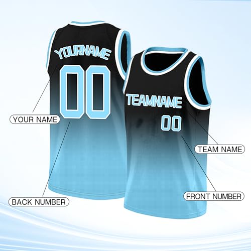 Image of Custom Basketball Jersey for Men - Personalized Name & Number, Embroidered or Printed, Athletic Shirt for Kids, Boys & Youth