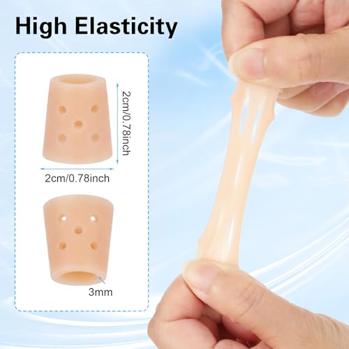 Image of Gjinxi Silicone Toe Sleeves, 24 Pcs Soft Gel Protector Toes Cushions Cuttable Pinky Toes Sleeves Protectors Corn Protectors Pain Relief Toe Tube Pads for Hammer (Skin Color, Breathable)