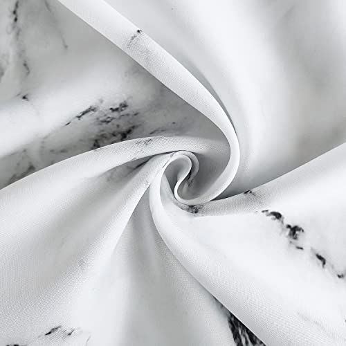 WedDecor Shower Curtain Waterproof Anti Mould Mildew Resistant, Heavy Duty 100% Polyester Fabric Bathroom Curtains Liner with 12 Curtain Hooks, 180cm x 180cm, Grey & White - Image 7