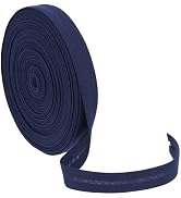 Hobby Trendy Double Fold Bias Binding Tape - 10mm (3/8") Cotton Polyester Blend, 27.3 Yard Spool (Black)
