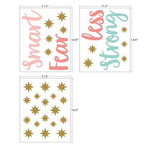 Paper Riot Co. Inspirational Wall Stickers "Smart, Strong, Fearless" Positive Motivational Removable Adhesive Decals For Classroom Kids Room Nursery Bedroom Home Decor #TOP5