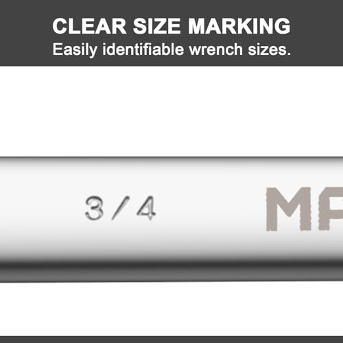 Image of MAXPOWER 3 /4 Inch Combination Wrench, Durable Cr-V Steel with Precise 12 Point Box End, Off-Corners Design, 15-Degree Offset