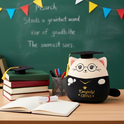 Graduation Plush Cat Stuffed Animal – 2026 Graduation Stuffed Animal Toy with Cap Gown for Kindergarten Preschool Elementary College Graduates Congrats Grad Gift for Girl Boy Men Women Student 9 Inch — view 5