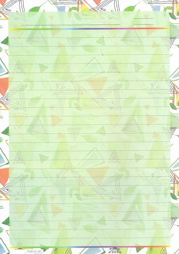 Image of Pack of - 40 Design - 009 A4 Size 140 GSM One Side Ruled Multipurpose Designer Colored Art & Craft Sheets for Scrapbooking, Projects