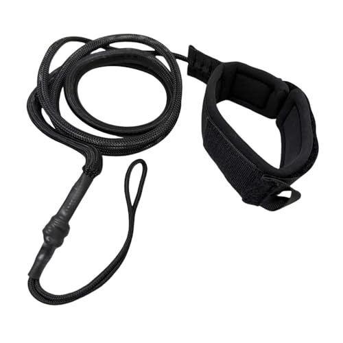 Menolana Surfboard Leash Surfing Leash Nylon Surf Traction Rope Elastic Paddle Board Ankle Strap Coiled Cord for Water Ski Longboard, Black