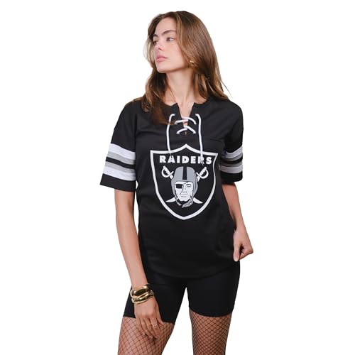 Ultra Game Women's NFL Lace Up Tee Shirt Penalty Box2