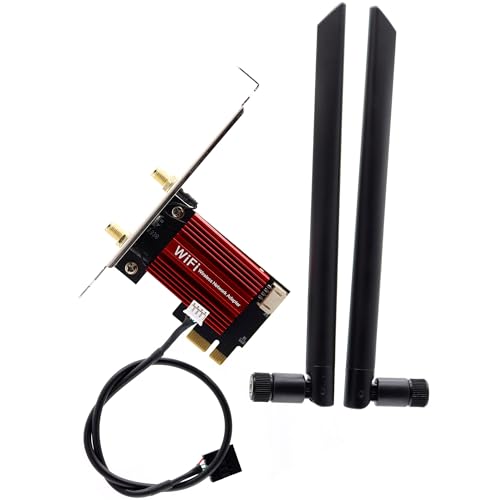 Deal4GO AX200NGW 802.11ax WiFi 6 2.4Gbps Dual Band Desktop PCIe Express Wireless WiFi Card Bluetooth 5.0 W/ 8dBi Antenna for Intel AX200 WLAN Windows 10 64-bit