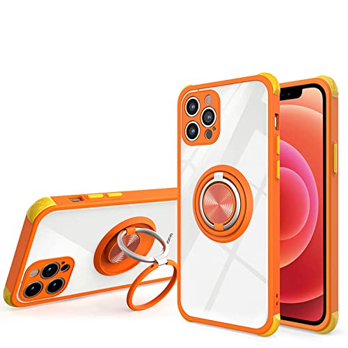 Coque double support d'anneau pour iPhone X en silicone orange