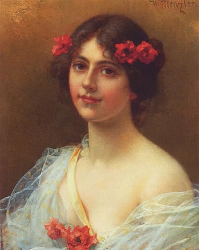 Portrait de jeune femme de Wilhelm Menzler pour habiller un grand mur vide de chambre