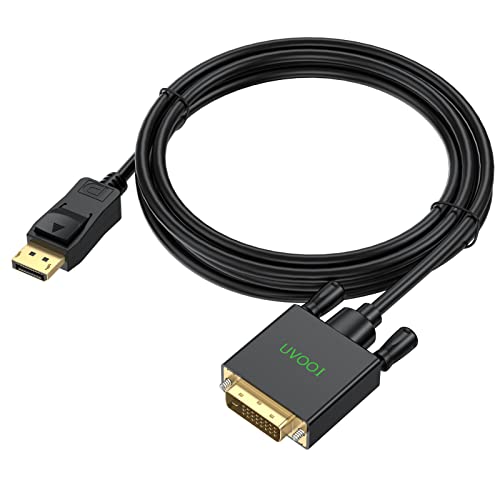 Uvooi Displayport To Dvi Cable 6.6 Feet, Display Port (Dp) To Dvi-D Male To Male Cable Adapter Compatible With Pc, Laptop, Hdtv, Projector, Monitor, More- Gold-Plated #TOP7