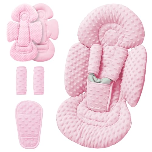 Image of Generic Infant Insert Compatible with Mamaroo Swing & Graco Swing and Infant Car Seat, Newborn Insert Baby Head Body Support, Reversible Design, Breathable Soft Fabric, 1Pcs - Dots, Pink