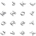 Rungao 26Pcs DIY 3D Chrome Etiqueta engomada del Emblema del Coche número...
