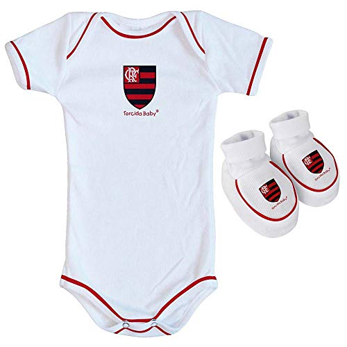 Kit Flamengo Body Manga Curta e Pantufa Torcida Baby GG