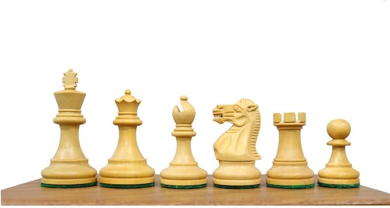Professional Staunton Chess Pieces Only- 2 Extra Queens | Premium Handcrafted Wood Chessmen | Weighted Chess Set - King 3.0"- Taj Chess Store