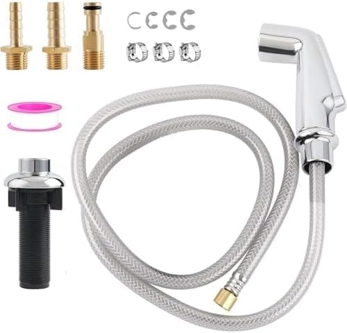 iFealClear Universal Kitchen Side Sprayer Compatible with Moen Faucet, Kitchen Sink Faucet Sprayer Replacement with Quick Connector/Hose/Holder, Pull Out Sink Sprayer Head, Easy to Install, Chrome