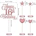 16th Birthday Cake Decorations Set Include 16th Birthday Candles Numeral 16 Cake Candles and Happy 16th Birthday Cake Toppers with Heart Star Cupcake Picks for Birthday Party (Rose Gold Series)