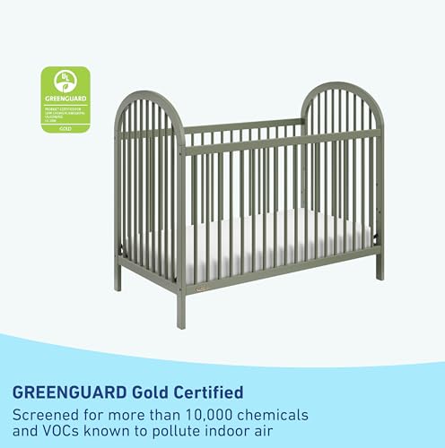 Image of Graco Olivia Convertible Crib and Graco Premium Foam Crib & Toddler Bed Mattress Bundle (Olive) - GREENGUARD Gold Certified, Standard Crib Mattress, Baby Crib Converts to Toddler Bed & Daybed