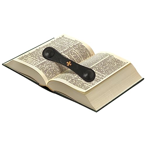 Image of Book Weight Holder Wooden Thumb Book Page Open Weighted Bookmark Corner Reading Accessories Gift for Writer Reader (BPH02-Black)