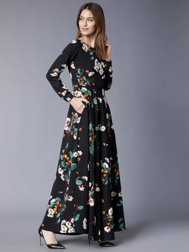 Image of Tokyo Talkies Women's Long Sleeves Round Neck Printed Dresses | Stylish| Casual