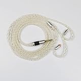 senleeor MMCX 3.5MM Upgrade Earphone Cable 8Core Silver Plated Copper Upgrade Detachable Earphone Wire for Shure 846 535 Tin Audio T2 Plus P1 (3.5MM, MMCX)