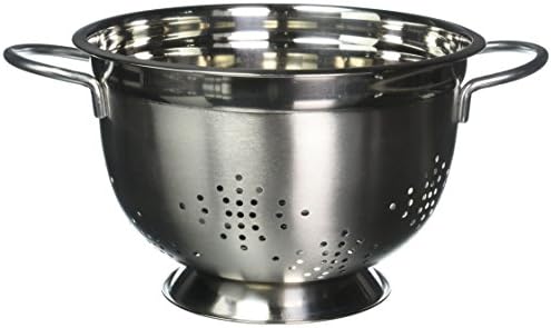 Uniware Professional Stainless Steel German Style Colander, Silver, Heavy Duty (5-Quart)