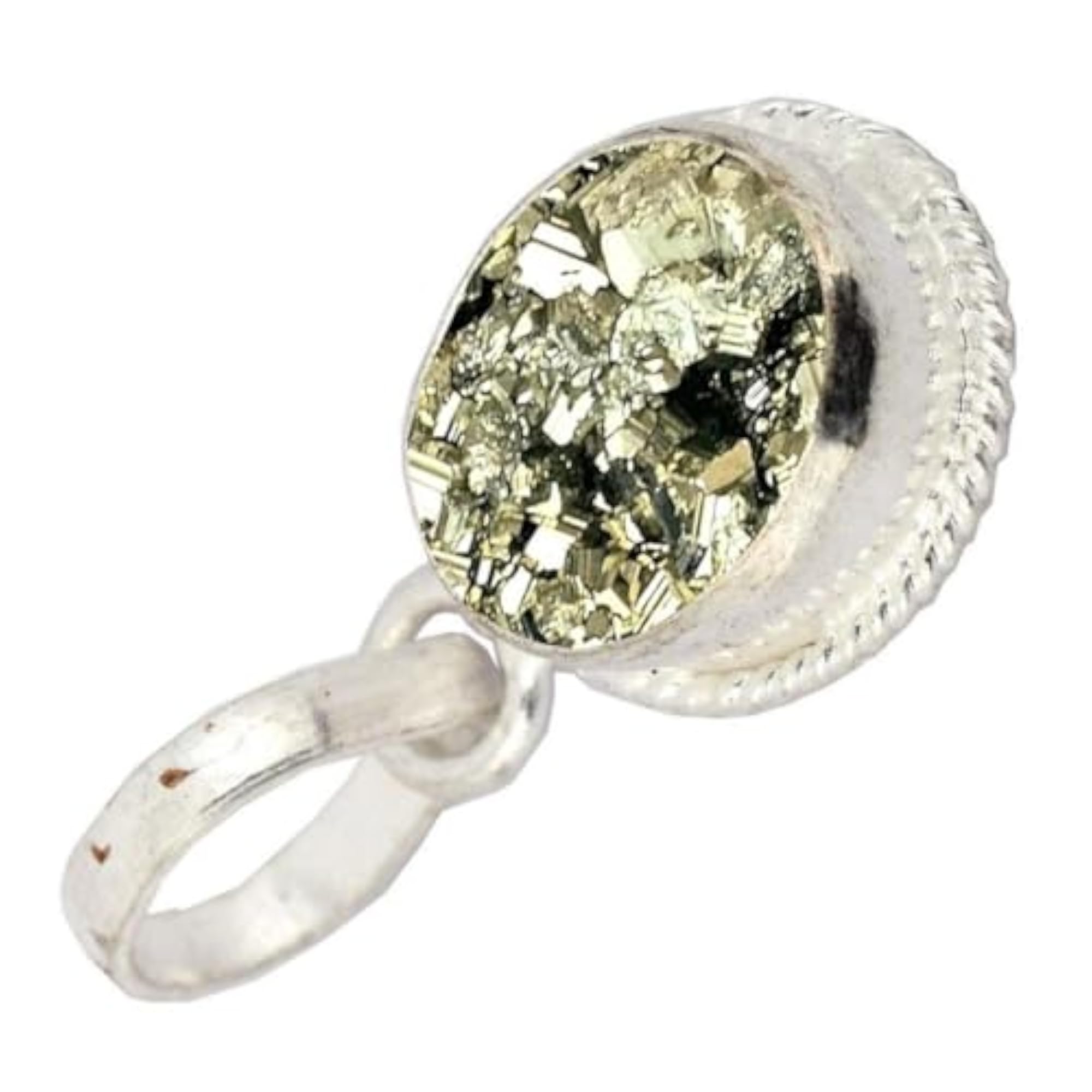 Women's 13.55 Carat Natural Pyrite Silver Plated Pendant
