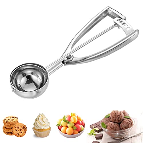 Micacorn Ice Cream Scoops, Ice Cream Scoops with Easy Trigger, 5cm Heavy Duty Icecream Scoop 304 Stainless Steel Scoop Baking Scoopers Melon Baller Scoop for Fruit Ice Cream Mashed Food