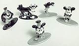 Serie MetalFigs Jada Disney Mickey, Minnie, Pete, Parrot und Clarabelle Pack 5 Figuren zum 90. Geburtstag, Mikey, Mehrfarbig (0801310300138)