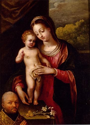 Peinture Lavinia Fontana la dame et l'enfant, impression sur toile paysage 60x90cm