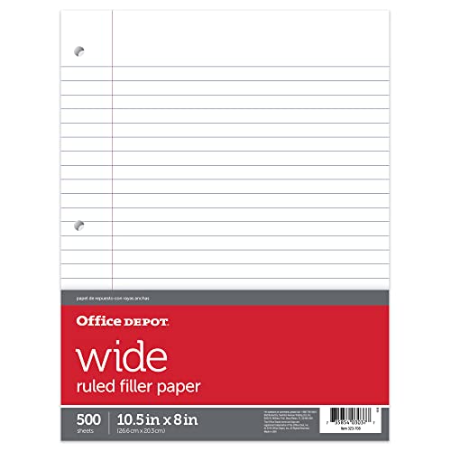 Papier ligné 3 trous perforés format 26.7 x 20.3 cm Office Depot 09227OD