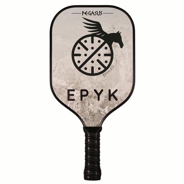 EPYK Pickleball Pegasus, racchetta da pickleball, 405 x 198 mm, impugnatura 115 mm, costruzione in fibra di vetro, nucleo 10 mm, per principianti