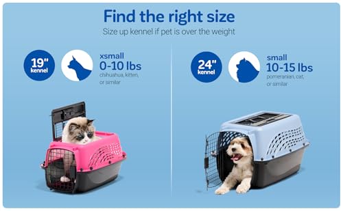 Petmate Dog Crates for Small Dogs & Cat Carriers, Two-Door Plastic Pet Kennel, Top & Front Loading, Made in USA, 24" For Pets Up To 15 lb, Pearl Tan | Plastic pet kennel made in USA, for small pups and kittens, dual entry design, great for travel and vet trips, easy access - Image 5