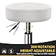 WKWKER 11cm Dicker Bürohocker Auf Rädern Drehbarer Verstellbarer Hocker PU Leder Sitz Hocker Stuhl Für Küche Hocker Salon Büro Massage Hocker Weiß