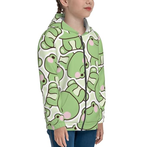 Cute Frog Kid Hoodies Boys Zip Up Sweatshirts Girls Pullover with Pocket4