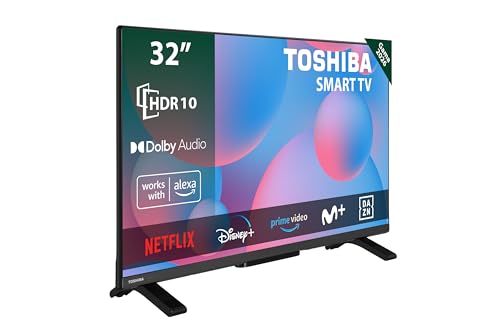 Toshiba 32WV2563DG 32 Zoll Smart TV mit HD HDR10 Auflösung, kompatibel mit Alexa Sprachassistenten, Satelliten-TV, Dolby Audio