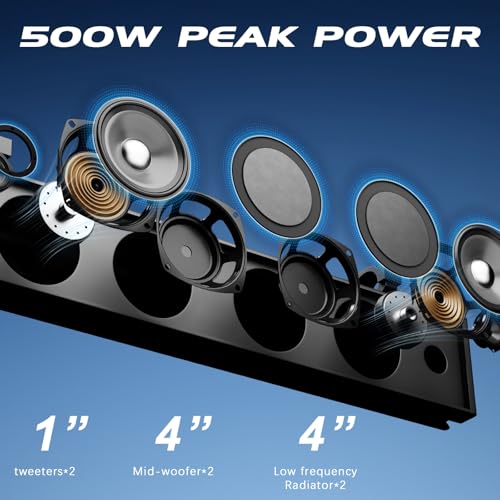UTV Soundbar – 66 cm breit, 10,2 cm Lautsprecher, 2,5 cm weiche Kalottenhochtöner, Vollbereich mit mehrfarbiger Beleuchtung, IPX5 wetterfest, Bluetooth, integrierter Verstärker – Bild 3