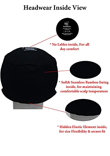 Image of The Headscarves Women Silky Soft Bamboo Viscose Sleep Cap for Hair Loss Chemo Headwear Skull Cap Free Size (Multicolor) (HS3 Multicolor)