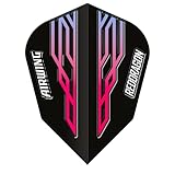 RED DRAGON Airwing Lot d'ailettes moulées uniques en V pour fléchettes Noir/rose/bleu (3...