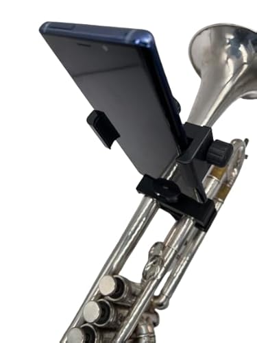 GripOPhone Trompeten-Lyra – befestigen Sie Ihr Telefon sicher an Ihrem Hupe, lesen Sie Musik von PDF, nehmen Sie Videos während des Spielens