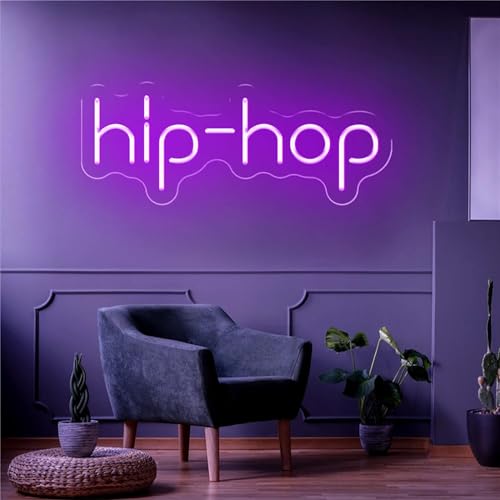 Letrero de neón de Hip-Hop LED de 40x16 cm para pared 2