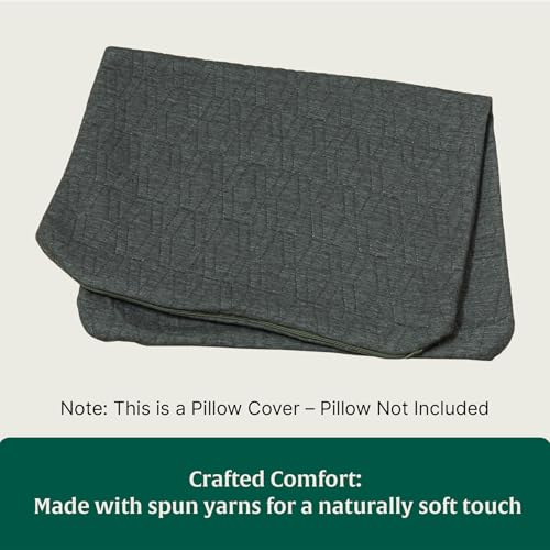 Image of The White Willow Soft Fabric Inclined Bed Wedge Case 17 inch L x 14.8 inch W x 7 inch H, Washable, Removable Zippered Pillow Cover Only, Inclined Bed Wedge Leg Rest Pillow- Grey