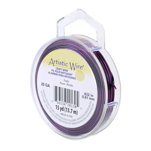 Image of Artistic Wire, 20 Gauge Tarnish Resistant Colored Copper Craft Wire, Purple, 15 yd
