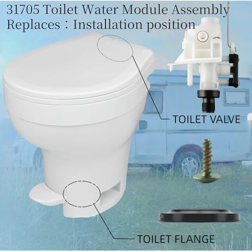 Image of 31705 RV Toilet Valve,RV Toilet Water Valve Replacement Kit for Thetford RV Toilet Parts 31705, fits all Aqua Magic V High /Low Models such as 31687 31683 31688