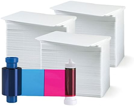 Magicard MA300YMCKO Color Ribbon - YMCKO - 300 Prints with Bodno Premium CR80 30 Mil Graphic Quality PVC Cards - Qty 300