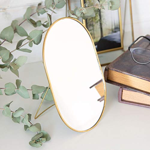 Amazon.co.jp: スタンドミラー オーバル型 真鍮フレーム 鏡 かがみ