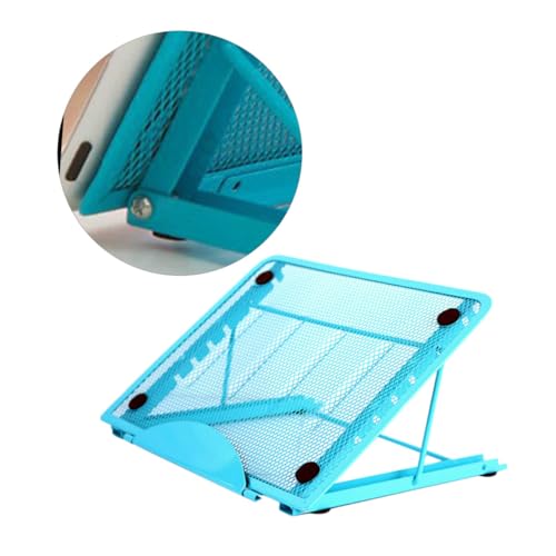 NUOBESTY Base Di Raffreddamento Per Notebook in Verniciato Spruzzo Supporto Portatile Pieghevole Per Computer Supporto Da Tavolo Blu